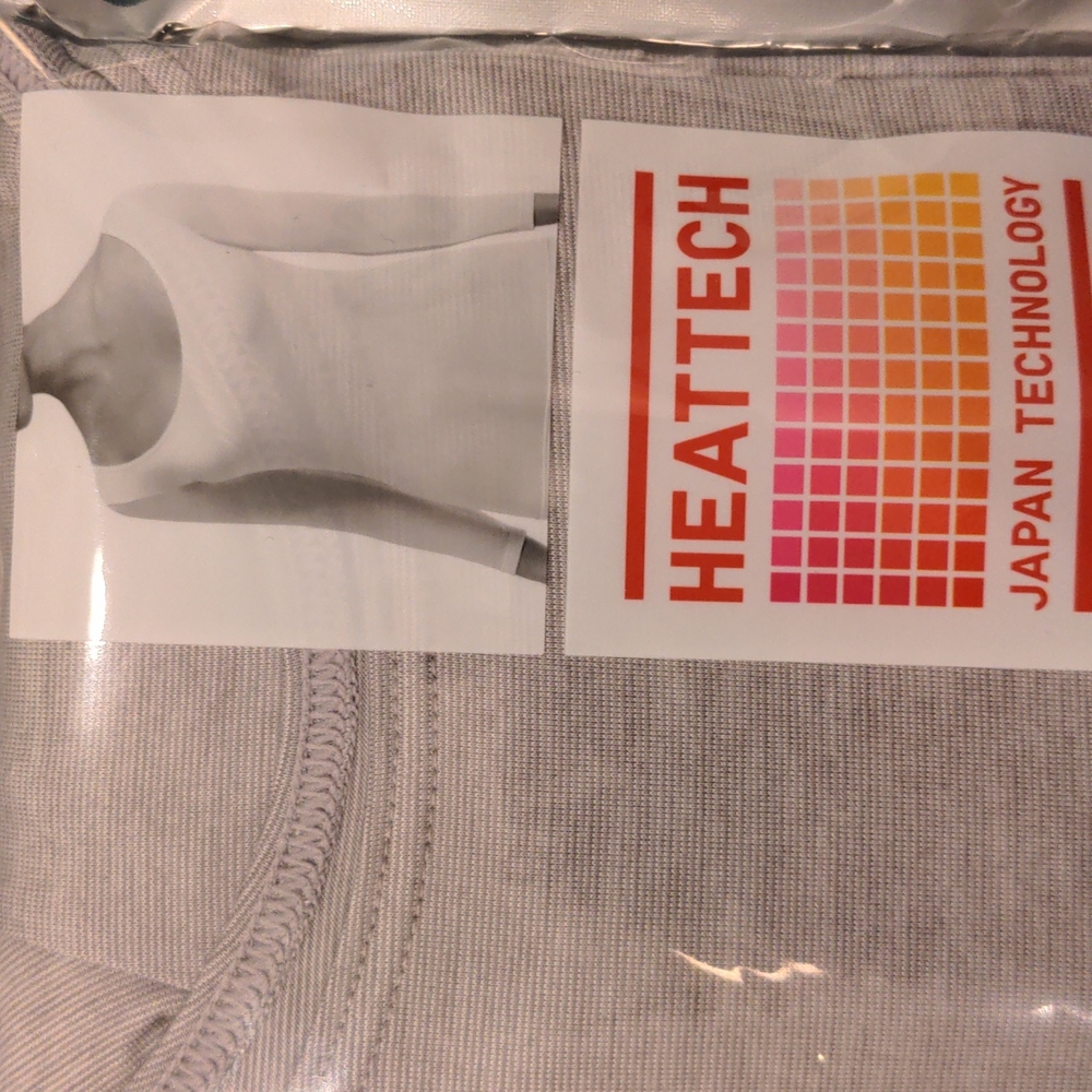 NIP Uniqlo Heattech Grey Ballet Neck Long-Sleeved T-Shirt Sz M